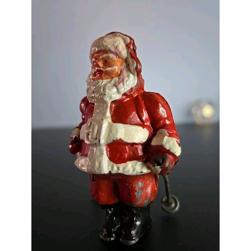 Vintage Barclay Lead Winter Santa Claus Skiing Christmas Figurine No Skis